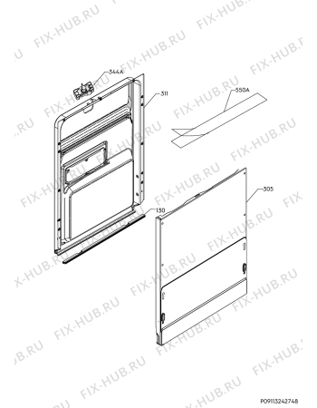 Взрыв-схема посудомоечной машины Electrolux ESL5360LA - Схема узла Door 003